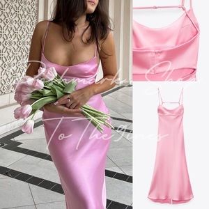Zara Satin Pink dress